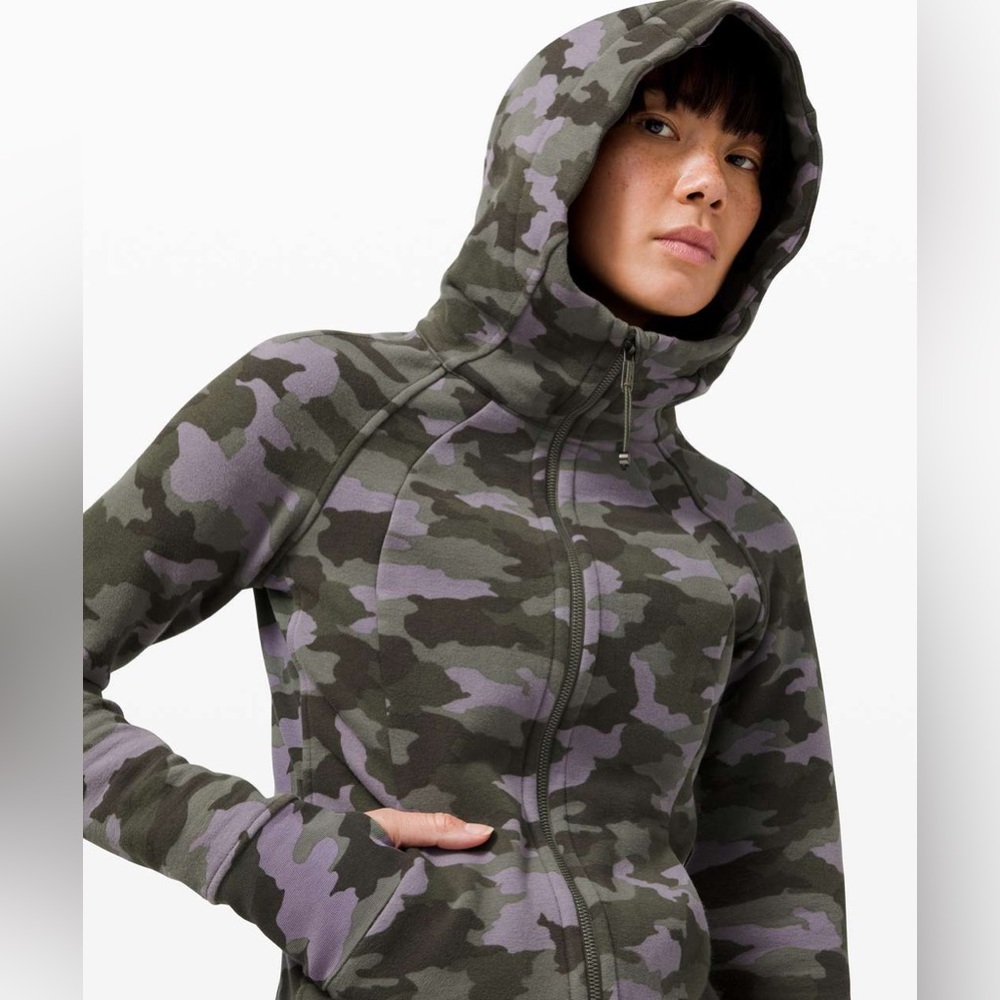 Lululemon purple and grey camo scuba zip up